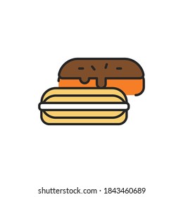 Marzipan bar color line icon. Isolated vector element. Outline pictogram for web page, mobile app, promo