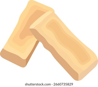 Ilustração de fatias de pão de maçapão isolada no fundo branco