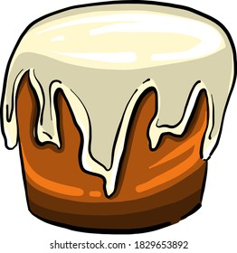 Marzipan cake, illustration, vector on white background
