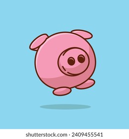 Marzipanschwein, einfache Zeichentrickfilme, Vektorgrafik traditionelles Lebensmittelkonzept, Symbol einzeln