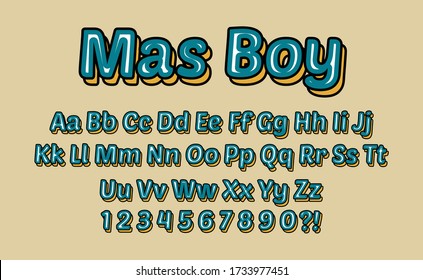 Mas Boy, cool fonts in blue