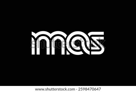 MAS Creative Unique Modern Letter Logo Design. Stylized logo featuring a unique letter design, presenting abstract minimalist aesthetics and modern appeal.