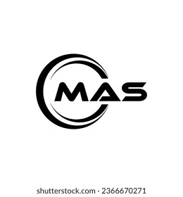 MAS letter logo design in illustration. Vector logo, calligraphy designs for logo, Poster, Invitation, etc.