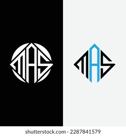 Mas monogram logo design vector