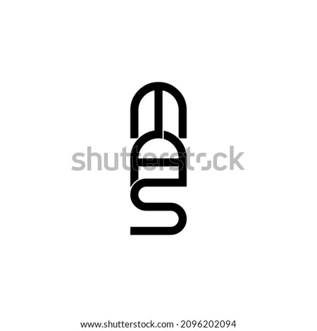mas typography letter monogram logo design