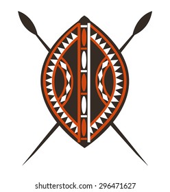 Masai shield and spears