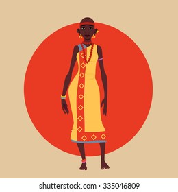 Masai Woman Vector Illustration. 