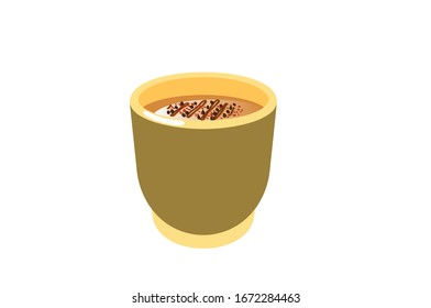 Masala Chai Illustration zur Vektorillustration von Thyme-Kräutertee einzeln auf weißem Hintergrund