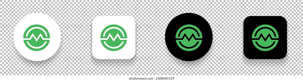 Masari (MSR) crypto currency logo symbol set isolated on transparent background vector
