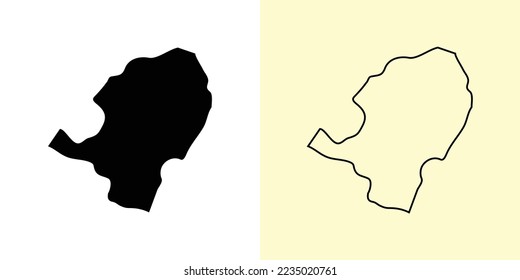 Masaya map, Nicaragua, Americas. Filled and outline map designs. Vector illustration