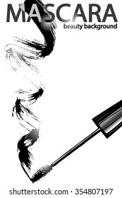 Mascara. Beauty and cosmetic  background. Template Vector.