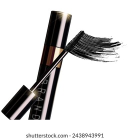 mascara black bottle vector illustration