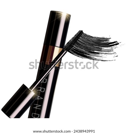 mascara black bottle vector illustration