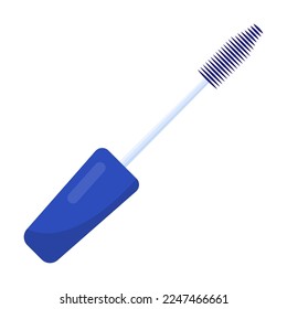 Mascara brush for eyelashes. Cosmetic item for beauty cartoon vector illustration. Accessories, makeup, glamor concept