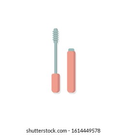 Mascara brush flat icon on white background