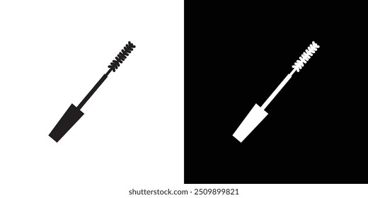 Mascara brush icon Black line art vector logo set