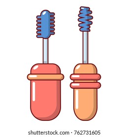 Mascara brush icon. Cartoon illustration of mascara brush vector icon for web