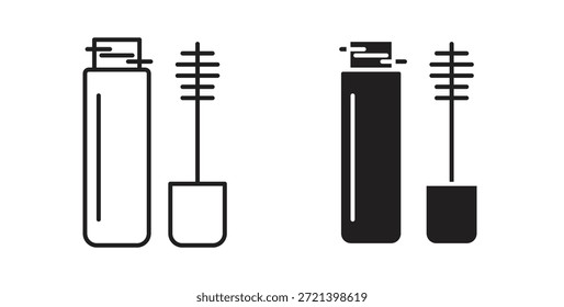 Mascara brush icon concept set. Simple icon collection