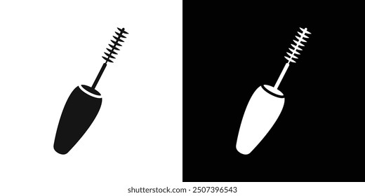 Mascara brush icon Flat vector set outline