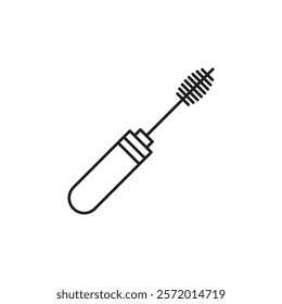 Mascara brush icon in liner stroke style