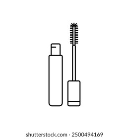 Mascara brush icon outline collection in black