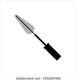 Mascara Brush Icon, Twirl Brush Head Used To Groom The Eyelashes Vector Art Illustration