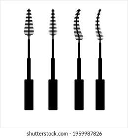 Mascara Brush Icon, Twirl Brush Head Used To Groom The Eyelashes Vector Art Illustration