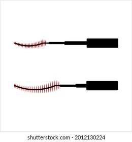 Mascara Brush Icon, Twirl Brush Head Used To Groom The Eyelashes Vector Art Illustration