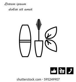 mascara brush icon. vector illustration