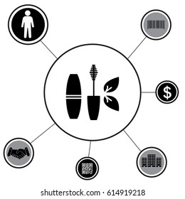mascara brush icon. vector illustration