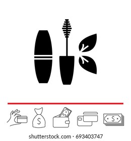mascara brush icon. vector illustration