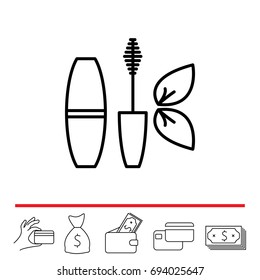 mascara brush icon. vector illustration