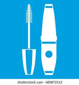 Mascara, mascara brush icon white