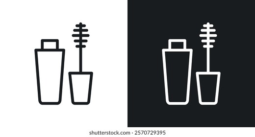 Mascara brush icons set vectors on white background.