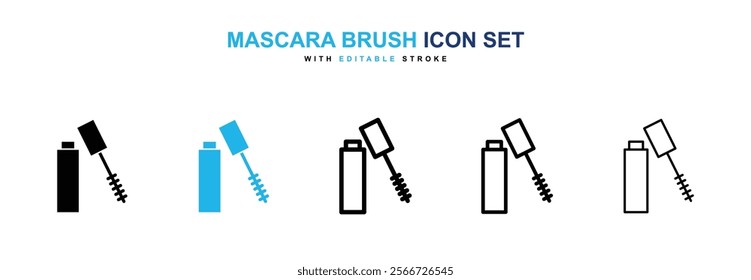 Mascara brush icons vector collection pack.