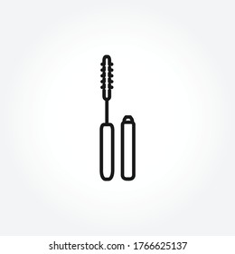 Mascara brush line icon on white background