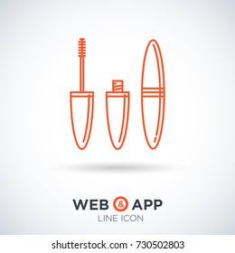 mascara brush line vector icon