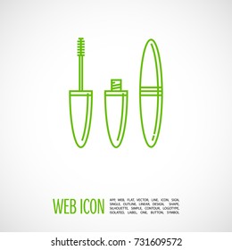 mascara brush line vector icon