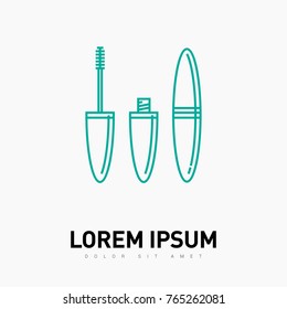 mascara brush line vector icon