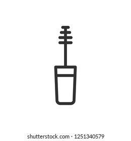 mascara brush. linear icon. Line with editable stroke