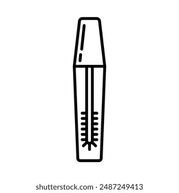 Mascara brush linear logo mark in black and white