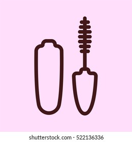 Mascara Brush Minimalistic Flat Line Outline Stroke Icon Pictogram Symbol