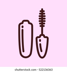 Mascara Brush Minimalistic Flat Line Outline Stroke Icon Pictogram Symbol
