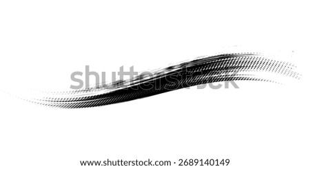 Mascara brush stroke isolated on white background. Vector black stain or eye cosmetic makeup texture swatch.

