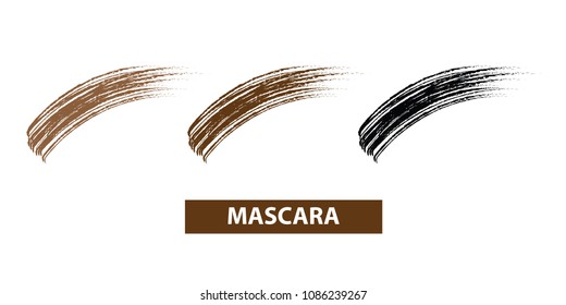 Mascara Brush Swatches Vector Illustration 