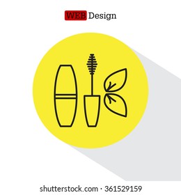 Mascara, mascara brush, mascara vector