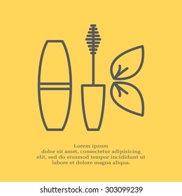 Mascara, mascara brush, mascara vector, eyes mascara