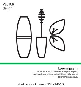 Mascara, mascara brush, mascara vector, eyes mascara