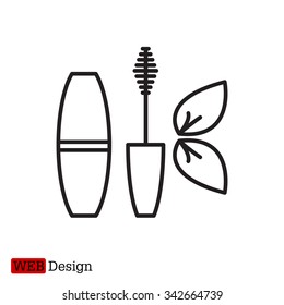 Mascara, mascara brush, mascara vector, eyes mascara