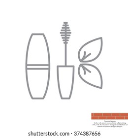 Mascara, mascara brush, mascara vector, eyes mascara